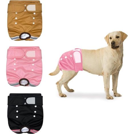 Juego de 3 pañales reutilizables para perros,Adecuados para perros propensos a la diarrea,Pañales altamente absorbentes e higiénicos (1/5)
