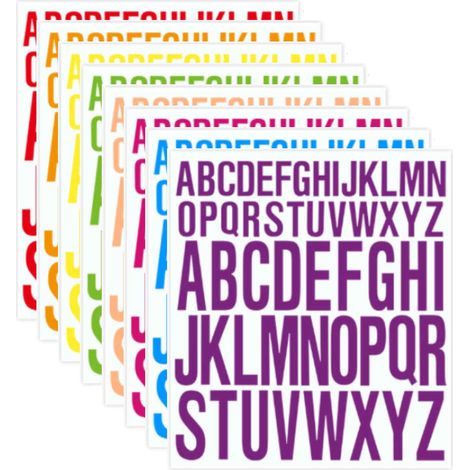 Stickers Alphabet - Vinyle Étanche - Lettres Majuscules Auto-Adhésives - Pour Scrapbooking Décoration Intérieure Extérieure - 8 Feuilles (1/5)