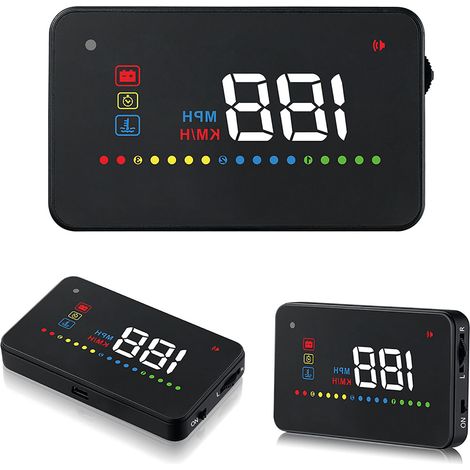 A200 HUD Universel 3,5 pouces Affichage Tête Haute Voiture Projection Pare-brise Vitesse OBD2 (1/5)