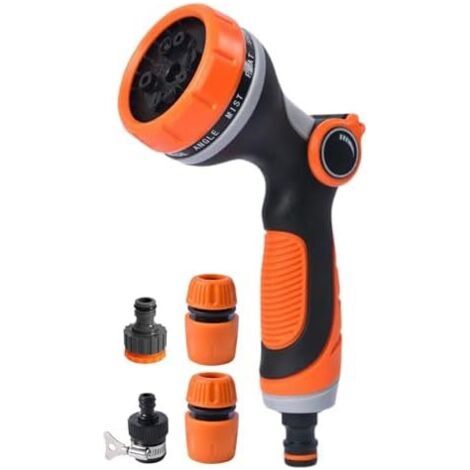 Lance d'Arrosage Haute Pression pour Tuyau de Jardin - Tête Pulvérisateur Nettoyage Anti-Rouille Multifonction Trottoirs Terrasses Clôtures Pelouse
