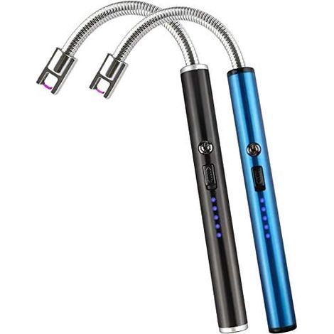 Briquets arc USB rechargeables, lot de 2, col flexible et long bec, pour bougies, cuisinière et barbecue, 15 x 200 mm (1/5)