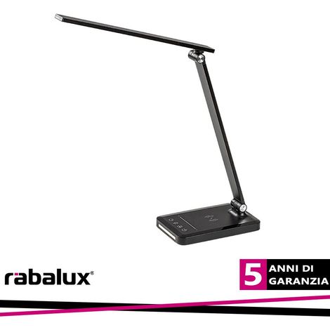 Lampada da scrivania LED nera dimmer USB 5W Rabalux (1/3)