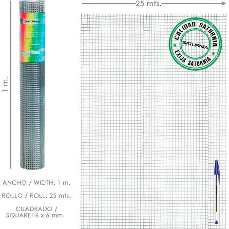 Rete elettrosaldata Saturnia zincata argento 100 cm