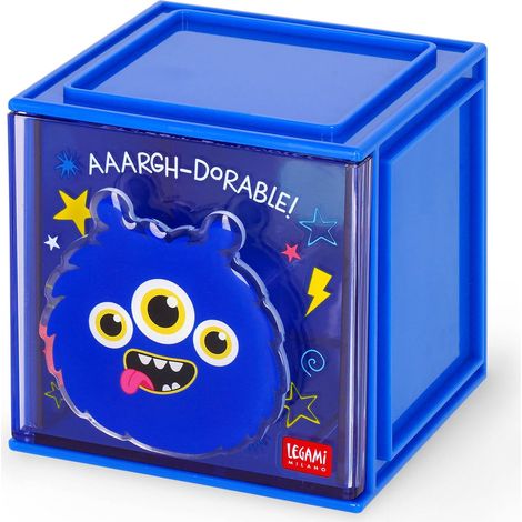 Boîte modulaire de bureau Cutie Cubes, thème monster, organiseur de bureau, rangement, feuille d'autocollants inclus, empilable, multifonctionnel, en ABS, 90 x 90 x 100 cm (1/5)