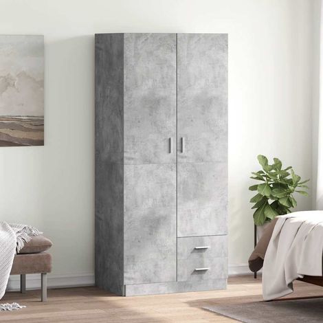 Kleiderschrank Betongrau 80x52x180 cm Holzwerkstoff (1/5)