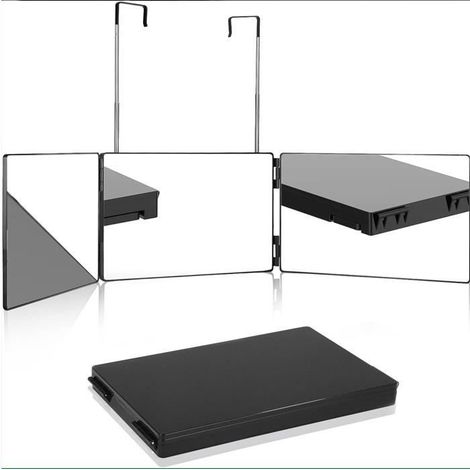 Miroir 360 - FOLAYA - 3 Faces - Portable - Pliable - Hauteur Réglable - Loupe 10X (1/4)