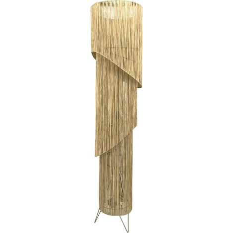 Lampadaire design en rafia naturel trois points de lumière - naturel fibre de raphia beige (1/3)