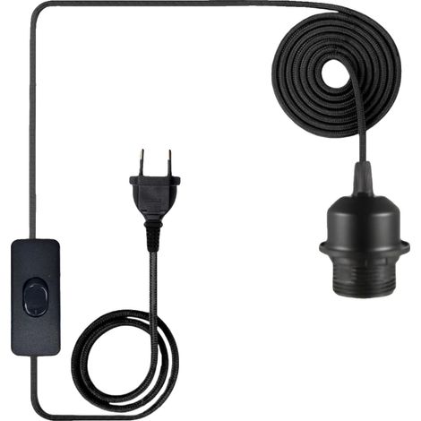 Lámpara colgante, interruptor regulable, material de mimbre, interruptor de encendido/apagado, 5 piezas (1/2)