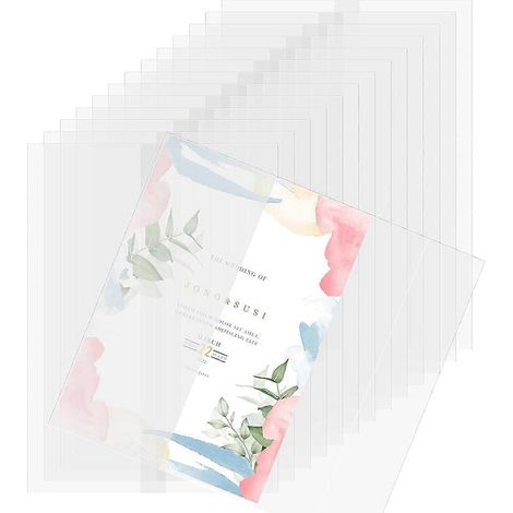 120 pochettes en vélin pour invitations 5x7, papier vélin pré-plié, papier translucide pour invitations de mariage (1/5)