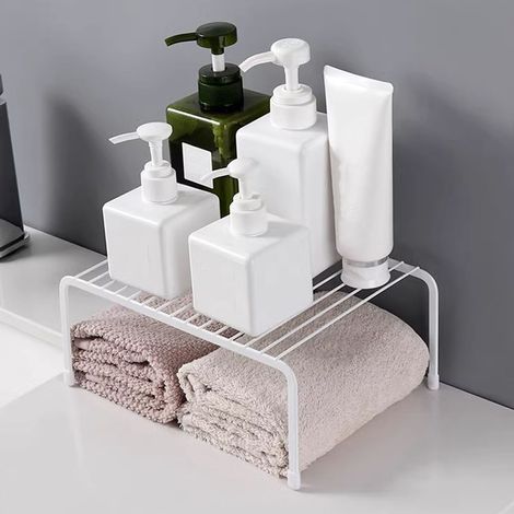 Küchengewürzregal, erweiterbares, mehrstufiges Aufbewahrungssystem für Schränke, ideal für den Heimgebrauch, inklusive Ablageflächen aus Eisen für Arbeitsplatte und Büro. (1/5)