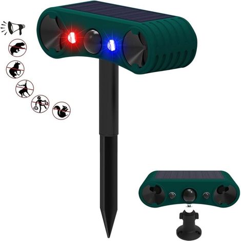 Alarme Solaire avec détecteur de Mouvement intérieur et extérieur, 129 DB Sirène puissante 4 Modes Alarme de sécurité Lumière Rouge et Bleue (1/4)
