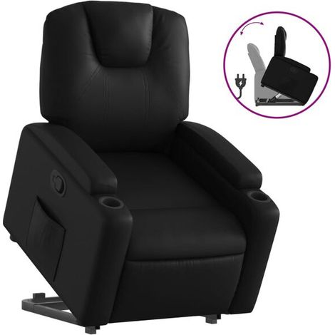 Fauteuil inclinable en similicuir noir (1/5)