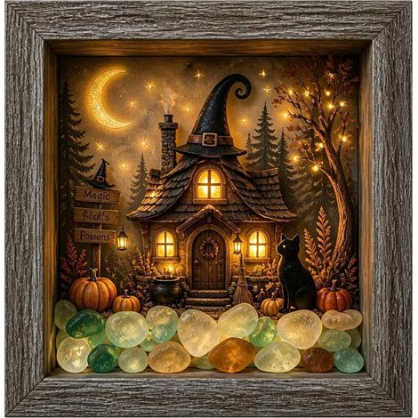 Ensemble de décoration de table commémorative en forme de boîte illuminée par LED avec cadre en verre de mer (21,5 x 21,5 x 3,7 cm) (1/5)