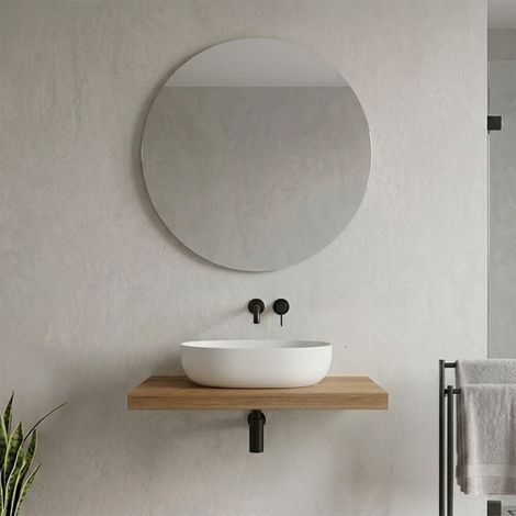 Mensolone bagno 80 cm in legno effetto rovere naturale Levia (1/5)