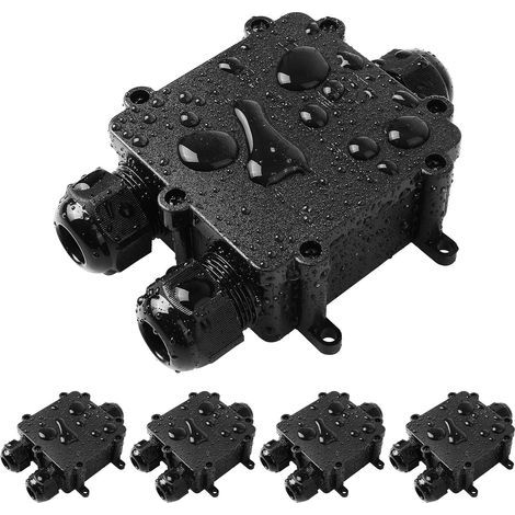 Boîte De Jonction Étanche - IP68 - 3 Voies - Câble 0.5 mm² à 2.5 mm² - Diamètre Câble 6.5 à 10.5 mm - Pour Éclairage Extérieur - 5 Pièces (1/4)