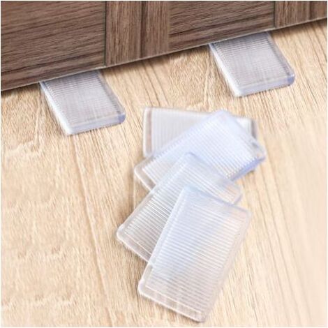 Cales de nivellement - Karteo - Lot de 8 cales en plastique transparent 5x3cm antidérapantes pour meubles et sols inégaux (1/5)