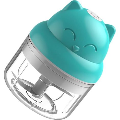 Mini hachoir électrique multifonction, mixeur-blender de 250 ml avec 3 lames en acier inoxydable, presse-ail, petit mixeur rapide et facile à utiliser pour la viande, les oignons, les herbes, mignon (1/5)