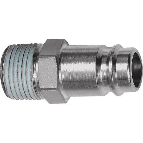 RIEGLER 107457 Stecknippel Stahl gehärtet/vern. Stecker DN 10 Außengewinde R 1/ (1/2)