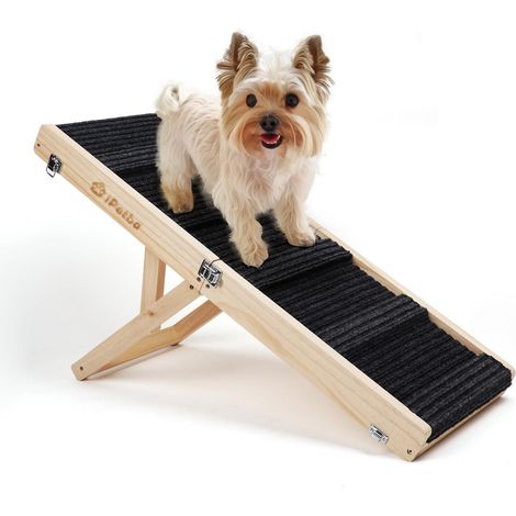 Hunderampe aus Kiefernholz, klappbar, verstellbar, bis 20 kg, für Bett & Sofa (1/5)
