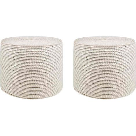 Deux pelotes de jute blanc de 5 cm de large de chez Tosa