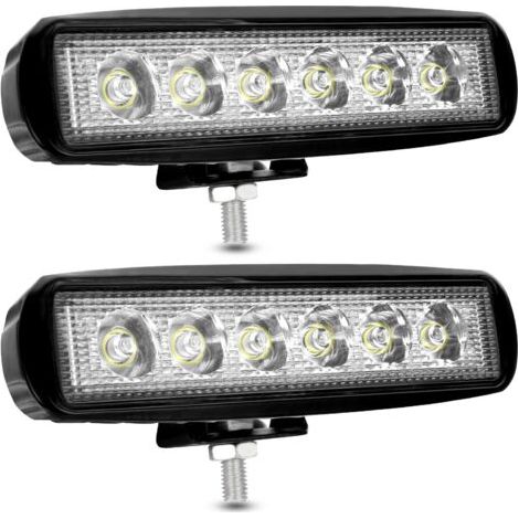 Phare de Travail LED 12V 18W Projecteur LED Voiture 12v Spot Flood Feux Antibrouillard LED 9,200lm Feux de Travail pour Voiture Camion Tracteur SUV Bateau [2 pièces] NPTERBL (1/5)