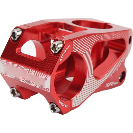 Kurzer 31,8-mm-Fahrradvorbau aus Aluminiumlegierung für Mountainbikes, DIY-Montagezubehör für Outdoor-Radtouren, rot (1/5)