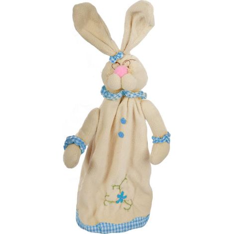 Coniglietto di peluche in piedi su un telescopio, 45 cm, blu (1/3)