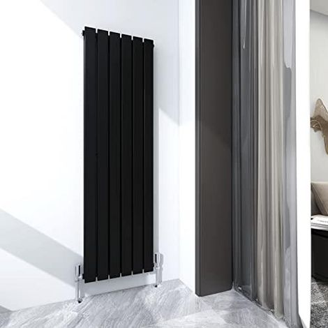 1600 x 408mm Double Designer Flat Panel Central Heating Radiator MATT BLACK (1/5)