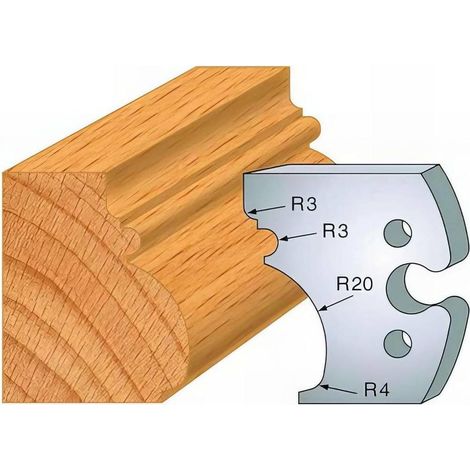 Jeu de 2 Fers Profilés Acier HT 50 x 5,5 mm - N°243 Moulure grand cadre Régence - Outil de menuiserie - Diamwood