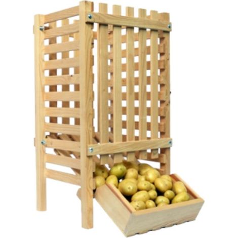 Resserre à pommes de terre en bois grand modèle 50 kg – Dimensions 67 x 48 x 81 cm – Kit de montage inclus pour installation facile