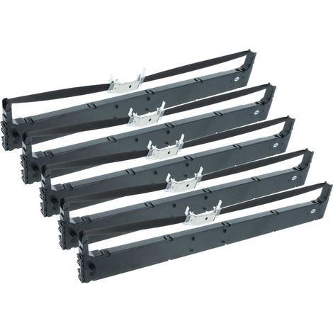 vhbw 5x Ribbon Cartridge compatible with Tally Genicom T2130-24, LA 550 W, T2130, LA550W, T2340 Dot Matrix, Receipt Printer - Black Ink Ribbon (1/5)