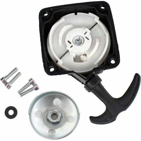 Rückstoßstarter und Starterplatte für 2-Takt-Motoren (30–50 cm³) für Freischneider/Erdbohrerpumpen, 67 mm Achsabstand