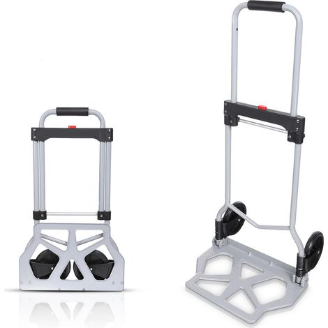 COOCHEER Carrello in alluminio, Carrello Portapacchi Pieghevole - manico telescopico extra lungo 100 cm, ideale per uso industriale e domestico, Capacità di carico massima 100 kg (1/5)