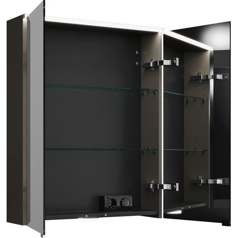 burgbad Eqio armario con espejos con luz LED superior e (1/3)