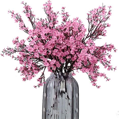 Gypsophile Artificiel - 50 cm - Tige Flexible en Plastique et Fil de Fer - Fleur en Tissu de Soie - Décoration Intérieure et Extérieure - 6 Pièces (1/5)