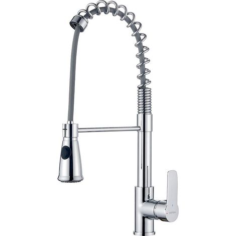 GRIFEMA GRIFERIA DE COCINA-G4007 Mitigeur de Cuisine Bec Haut avec Douchette Extractible 2 Jets, Robinet de Cuisine, Chrome (1/5)