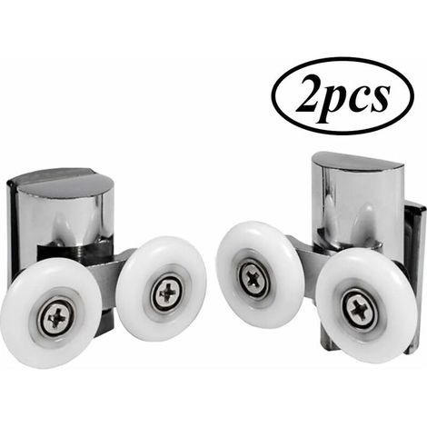 Roulette de Douche Roulettes Haut et Bas pour Porte de Douche Roulettes de Porte de Douche de 23 mm Porte Coulissante de Douche Galets de Roulettes Douche Porte Coulissante 23mm 2 Pièces (1/5)