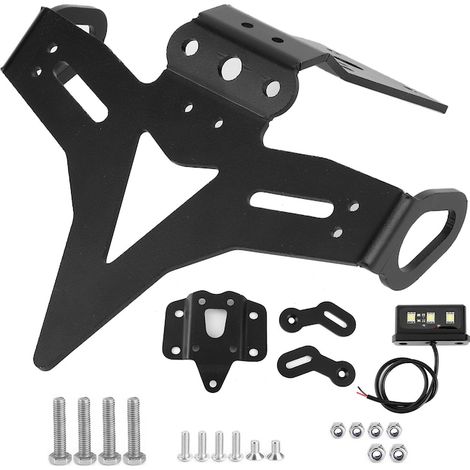 Support de plaque d'immatriculation en aluminium noir avec éclairage LED, pour Yamaha MT-07 FZ-07 2013-2020 (1/5)