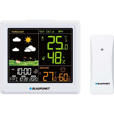 Estación meteorológica Blaupunkt WS25WH blanca con pantalla LCD (1/4)