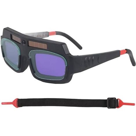 Lunettes de soudage photochromiques automatiques à énergie solaire- protection UV et infrarouge- lunettes de sécurité de soudage réglables- adaptées au soudage au gaz et à l'acier. (1/5)