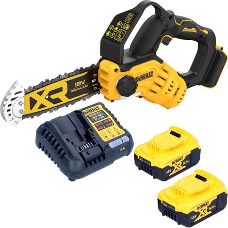 Sega per potatura a batteria DeWalt DCMPS 520 P2 18 V 20 cm senza spazzole + 2x batteria 5,0 Ah + caricabatterie