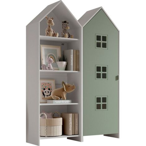 Pack - Étagère Enfant & Armoire "Casami Bruges" 171cm Blanc & Vert (1/3)