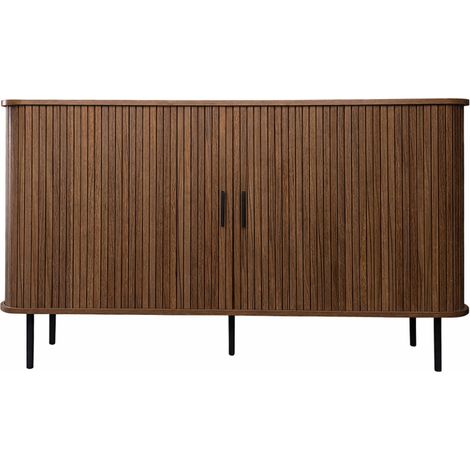 Credenza in legno scanalato con ante scorrevoli 140 cm SEMARANG