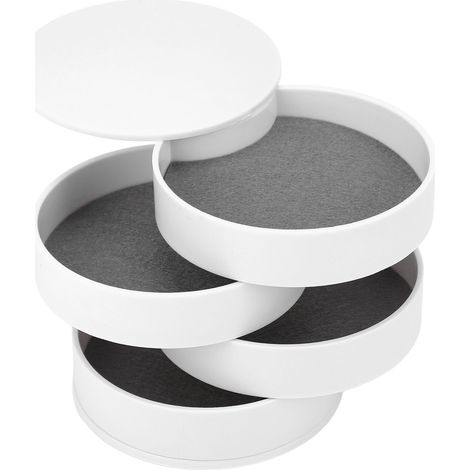 Organisateur Tournant à 4 Étages pour Bijoux avec Couvercle Transparent, Idéal pour Bureau et Décoration Maison (1/5)