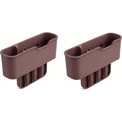 Organiseur de fente de siège de voiture en silicone, remplisseur de fente de siège Organiseur de voiture pour siège et console centrale, boîte de rangement pour téléphone, cartes, clés et