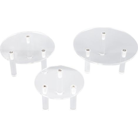 Lot de 3 présentoirs ronds en acrylique faciles à monter pour bijoux, bagues, boucles d'oreilles et mini figurines (1/5)