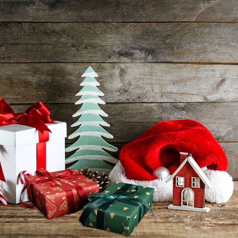 Lot de 10 sacs cadeaux de Noël en papier kraft, double face imprimé, flocons verts, 50x70 cm (1/5)