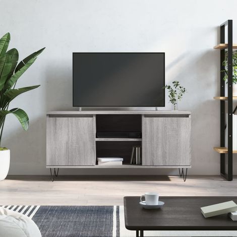 Mueble de TV madera de ingeniería gris 104x35x50 cm