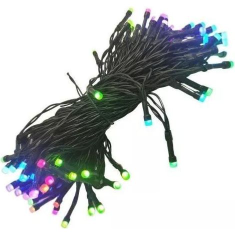Silamp – Guirlande lumineuse d'extérieur LED connectée Wifi RGB 20m IP44 6V 120LED – Éclairage coloré pour espaces humides – Contrôle smartphone