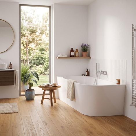 Vorwand-Eckbadewanne Links aus Acryl MILO (1/3)